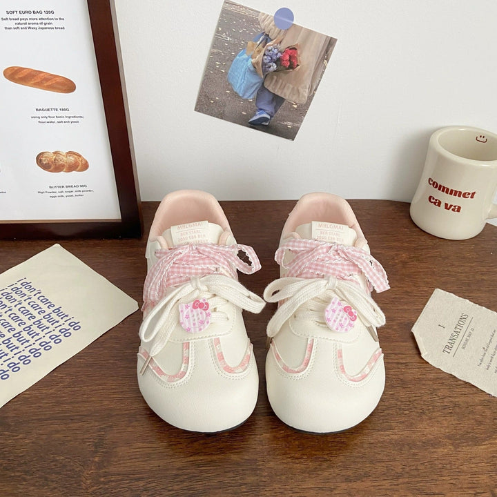 Women Playful Sneakers with Decorative Ribbons and Animal Appliqués Mune Fashion