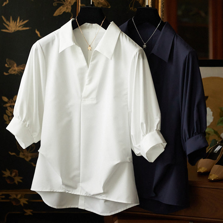 Ladies Elegant Blouse with Plus Sizes and Wide Sleeves Mune Fashion