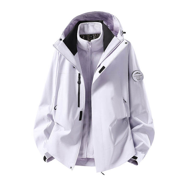 Men's two-layer softshell outdoor jacket with removable fleece lining and adjustable hood Mune Fashion