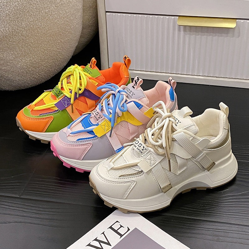 Women Chunky Plateau Sneaker with breathable mesh and mounted straps Mune Fashion