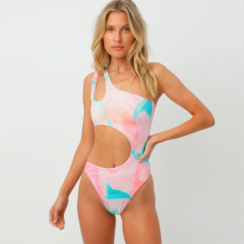 Women's One-Piece Swimsuit with Innovative Cut-Out and Asymmetric Design Mune Fashion