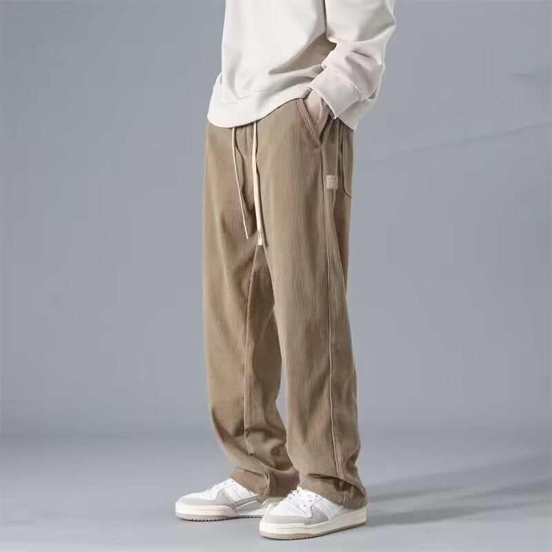 Men's Casual Corduroy Jogging Pants with Comfort Waistband Mune Fashion