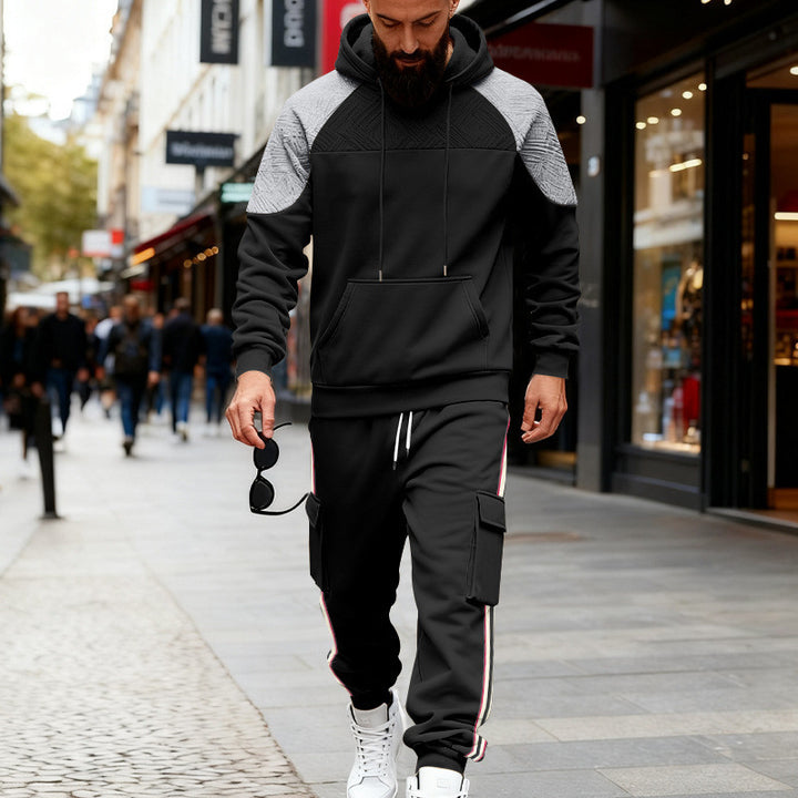 Men's two-piece utility leisure set with hoodie and cargo joggers Mune Fashion