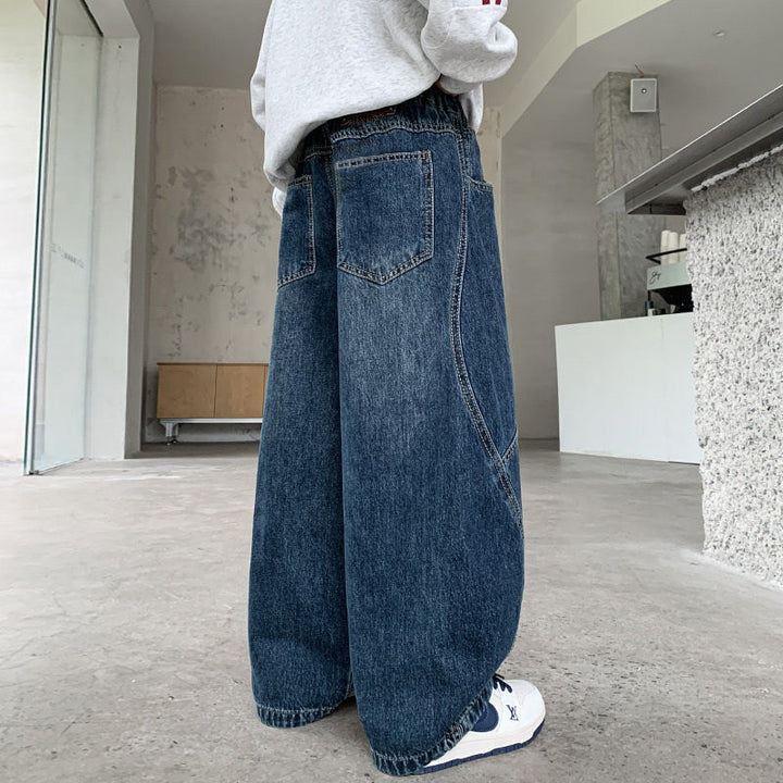 Women Loose Fit Jeans with Elastic Waistband Mune Fashion