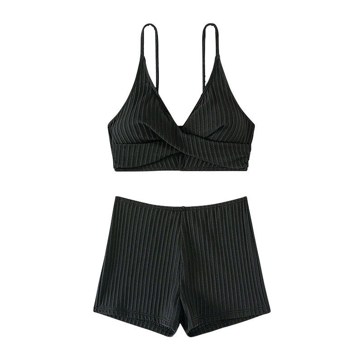 Women High-Quality Two-Piece Bikini Set with Wave Pattern Mune Fashion