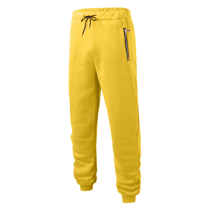 Men's comfortable jogging pants with elastic waistband drawstring tapered legs and side zip pockets Mune Fashion
