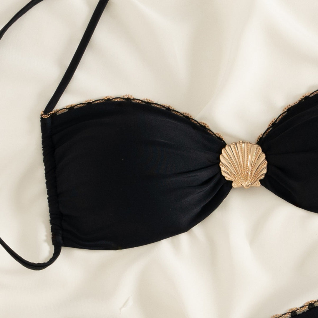 Ladies Elegant Bikini with Golden Accents Mune Fashion