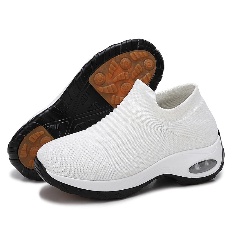 Women's breathable knit slippers with air-cushioned padding Mune Fashion