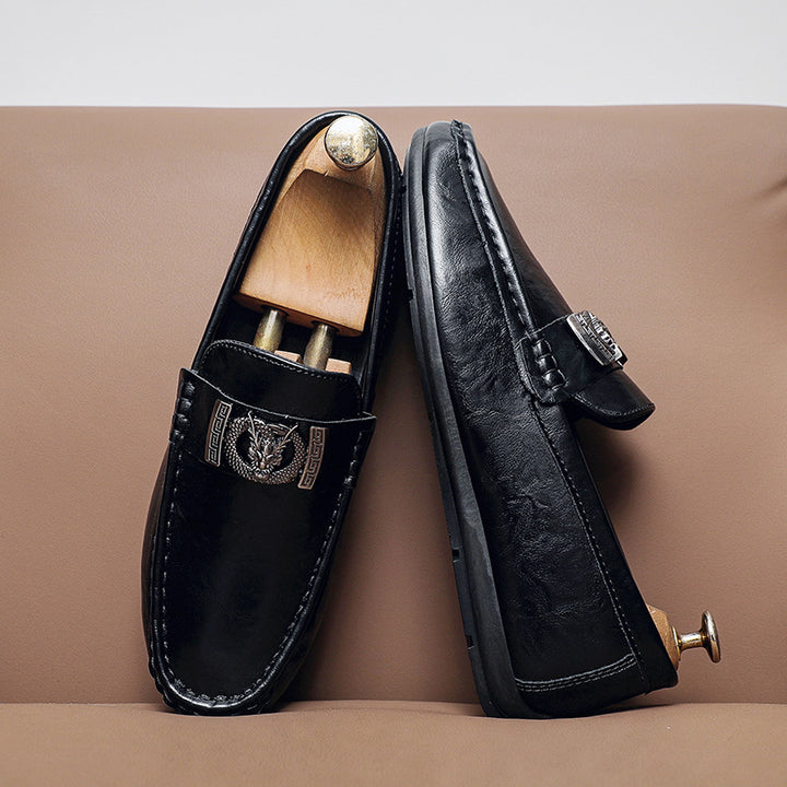 Men's Elegant Moccasins with Metal Closure
