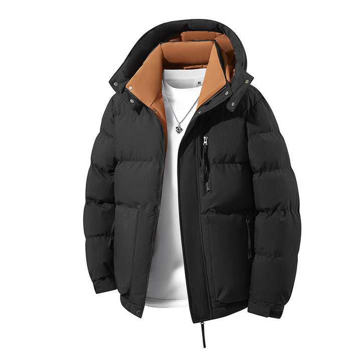 Men's Warm Down Look Quilted Jacket with Hood, Thermal Lining & Drawstring Mune Fashion