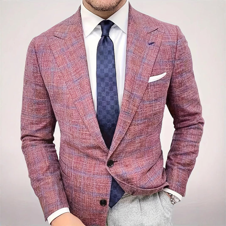Men's tailored blazer with Glencheck pattern and single-button silhouette Mune Fashion