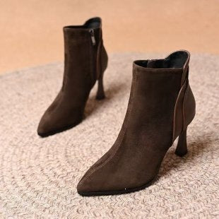 Women's Elegant Ankle Boots with Pointed Toe and High Heel Mune Fashion