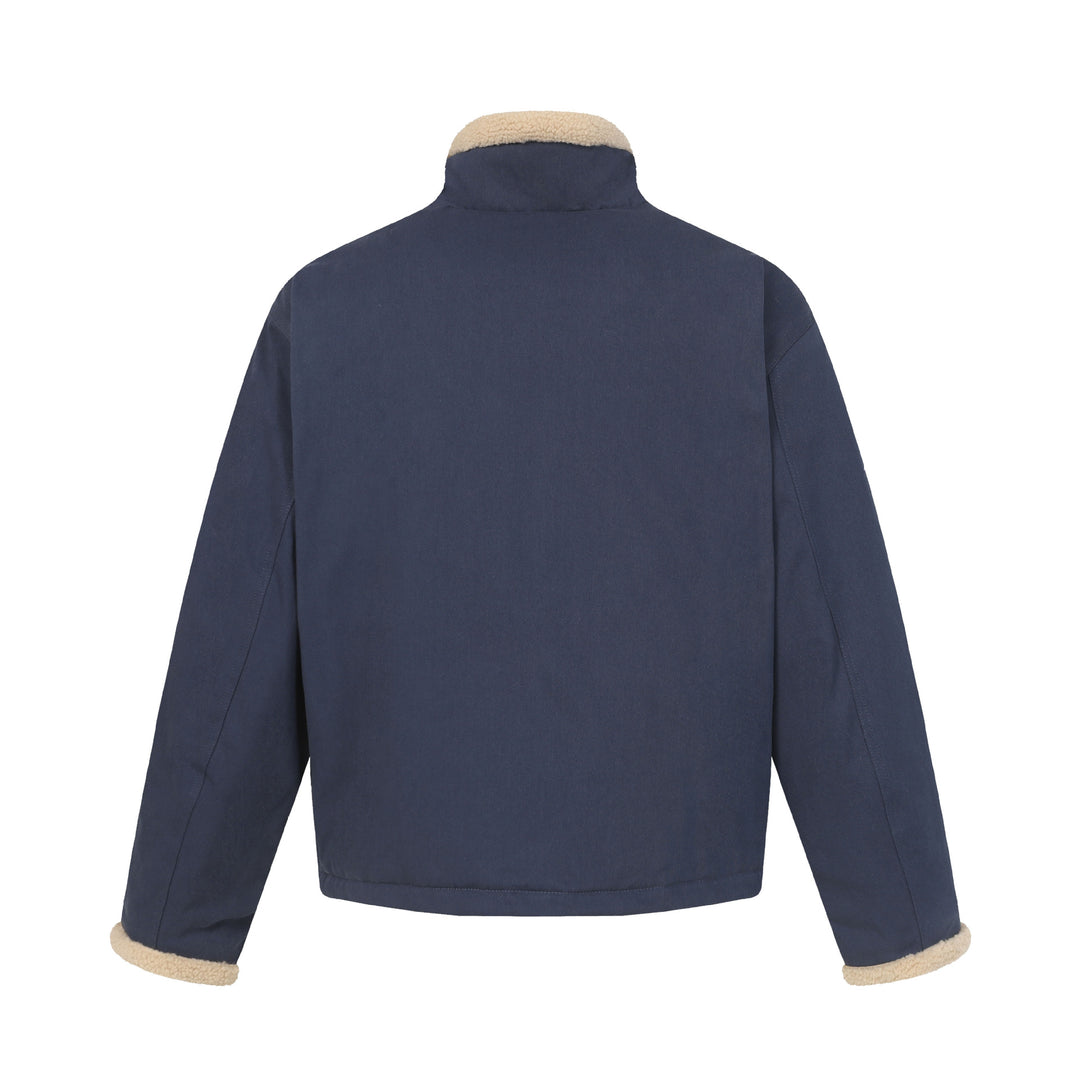 Men's short jacket in field style with teddy fur collar and cargo pockets Mune Fashion
