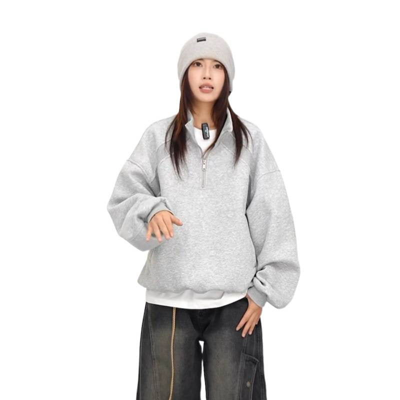 Unisex Half-zip Sweatshirt with raglan sleeves, side pockets and ribbed hem Mune Fashion