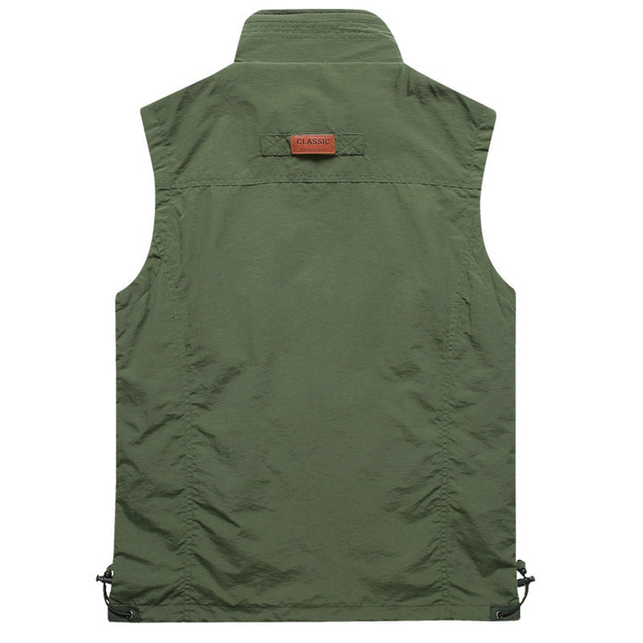 Men's Multifunctional Outdoor Utility Vest with Mesh Lining and Multiple Pockets Mune Fashion