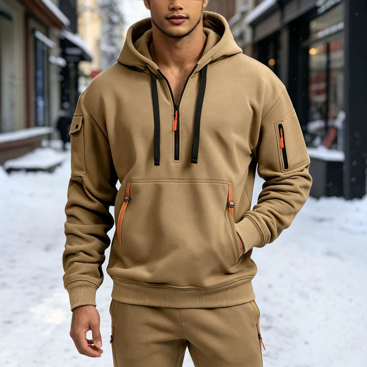Men's sporty hoodie jacket with side zip pockets Mune Fashion