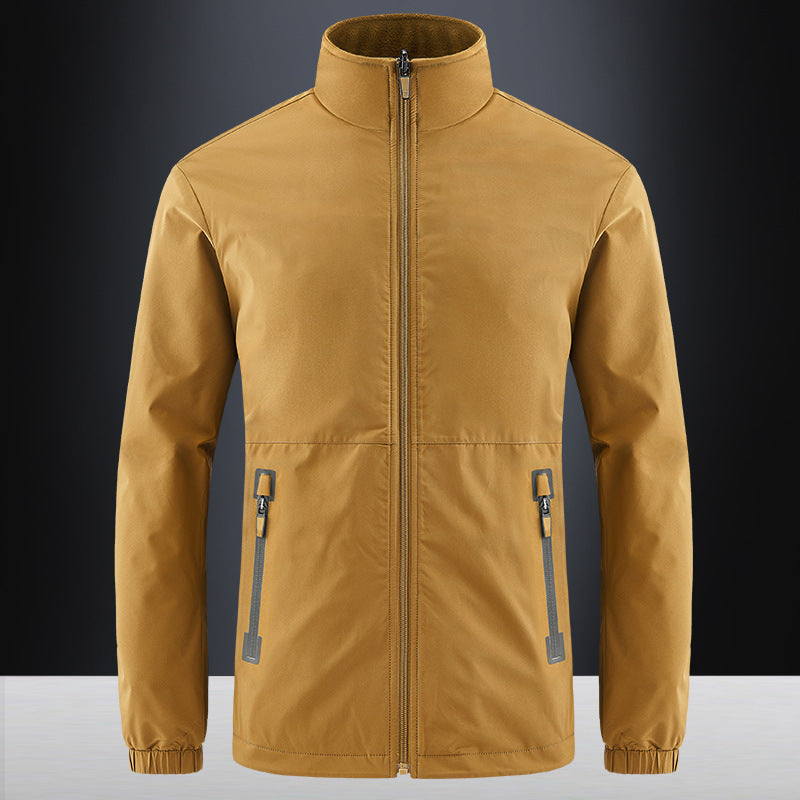 Men's softshell jacket with high stand-up collar and water-repellent surface Mune Fashion