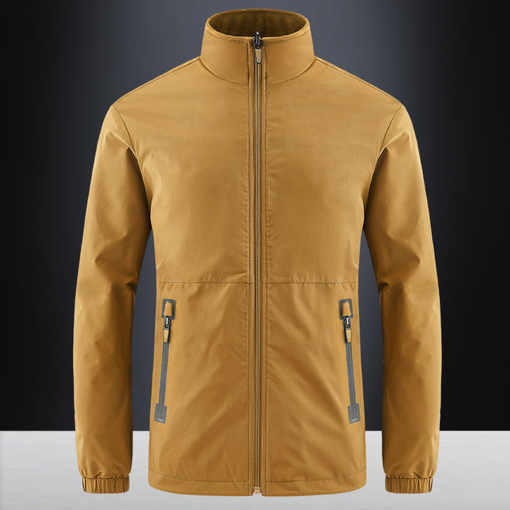 Men's softshell jacket with high stand-up collar and water-repellent surface Mune Fashion