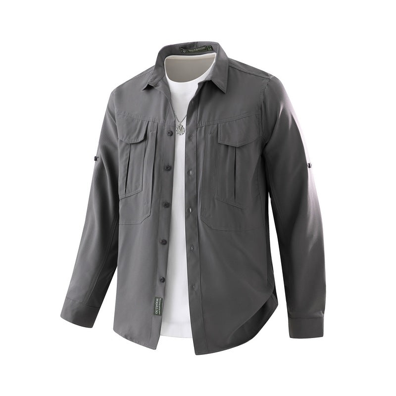 Men's Practical Outdoor Shirt with Many Pockets Mune Fashion