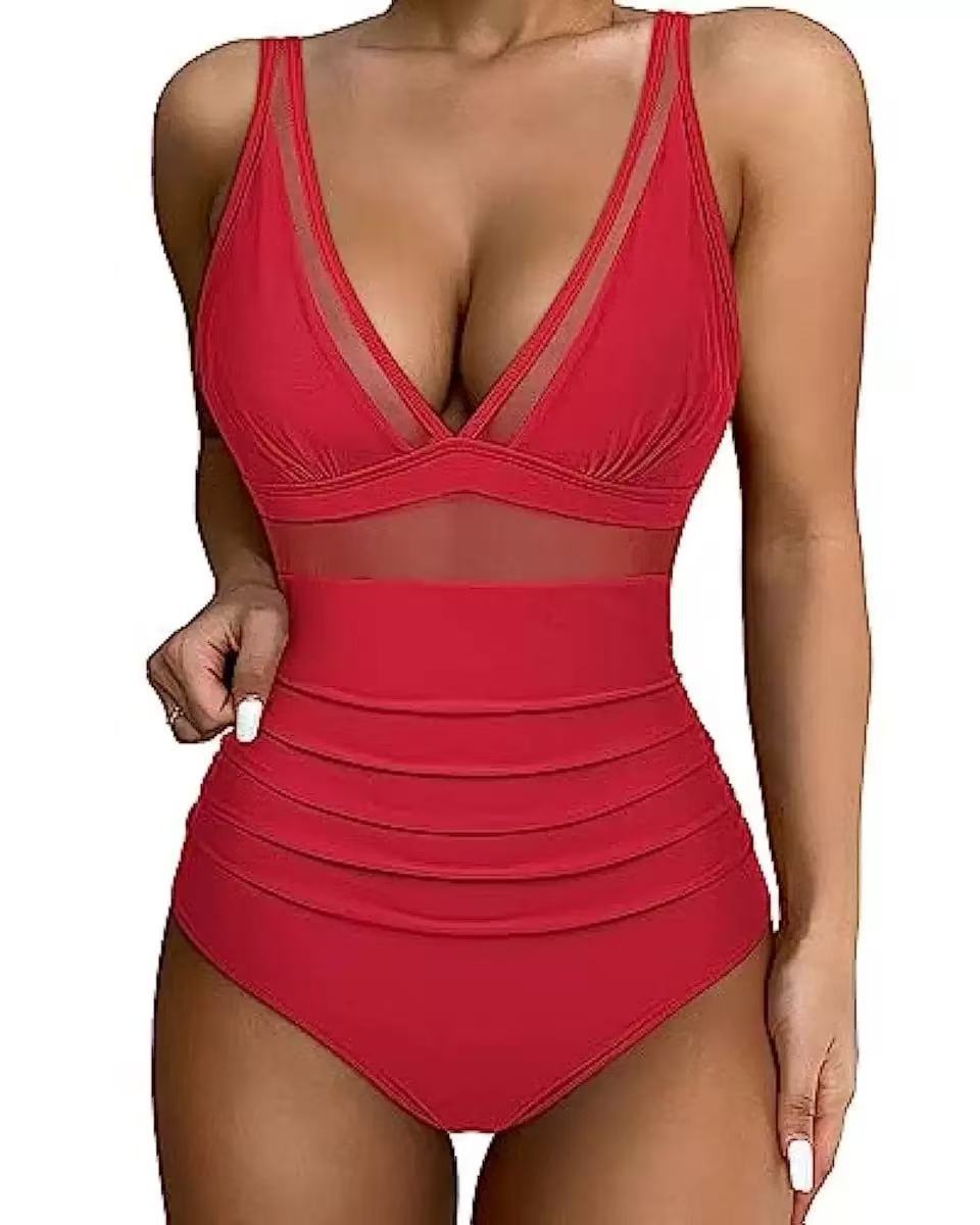 Women's High-waisted Bikini with Transparent Inserts Mune Fashion