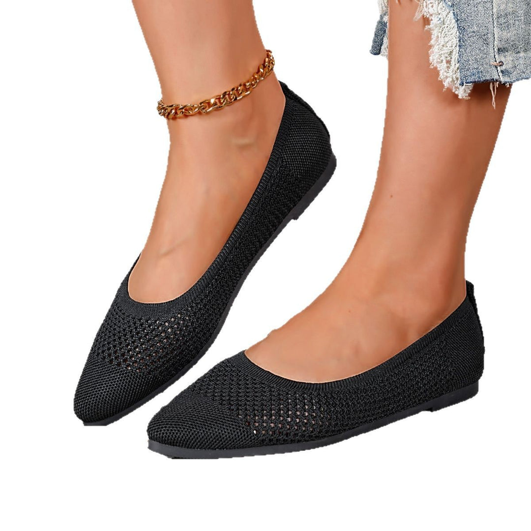 Women's breathable knitted ballerina with memory insole, flexible toe area and non-slip lightweight sole Mune Fashion