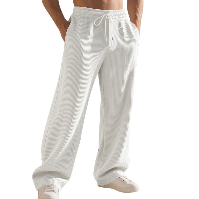 Men's Relaxed-Fit Knit Jogging Pants with Fine Rib Structure Mune Fashion