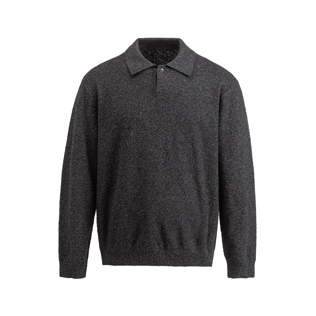 Men's knitted polo shirt with textured yarn and relaxed fit Mune Fashion