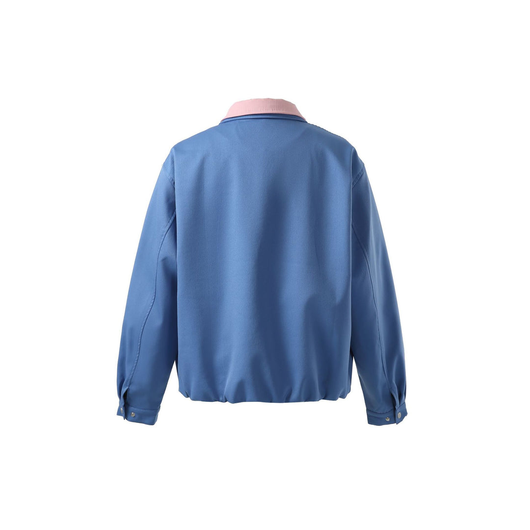 Men's Boxy Transition Blouson with Contrast Collar and Two-Way Zipper Mune Fashion