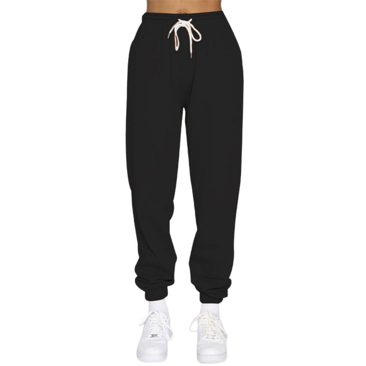 Women nan High-Waist Relax-Jogging Pants with elastic comfort waistband, drawstring and ribbed ankle cuffs Mune Fashion