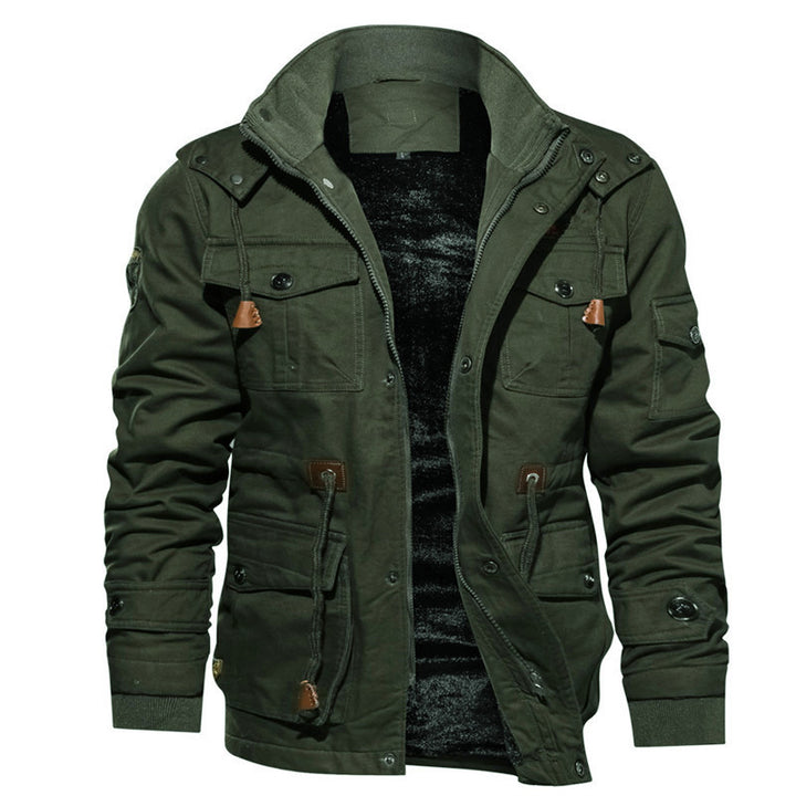 Men's Insulated Canvas Utility Parka with Teddy Fleece Lining and Multiple Pockets Mune Fashion