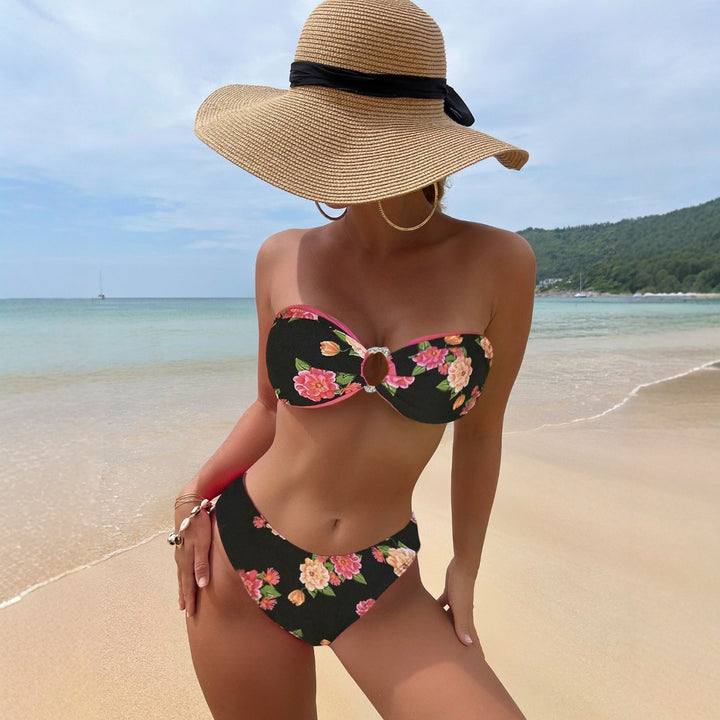 Ladies Bandeau Bikini with Floral Design Mune Fashion