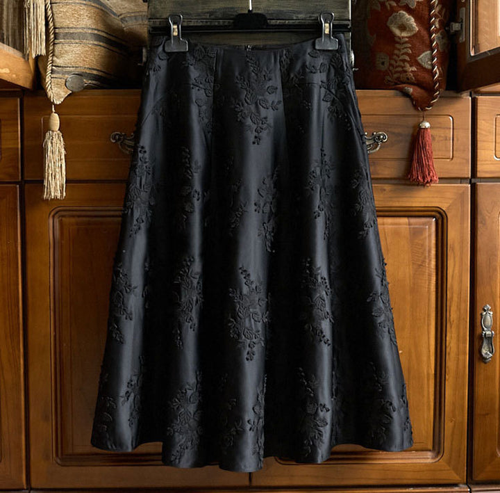 Ladies Elegant Maxi Skirt with Floral Pattern Mune Fashion