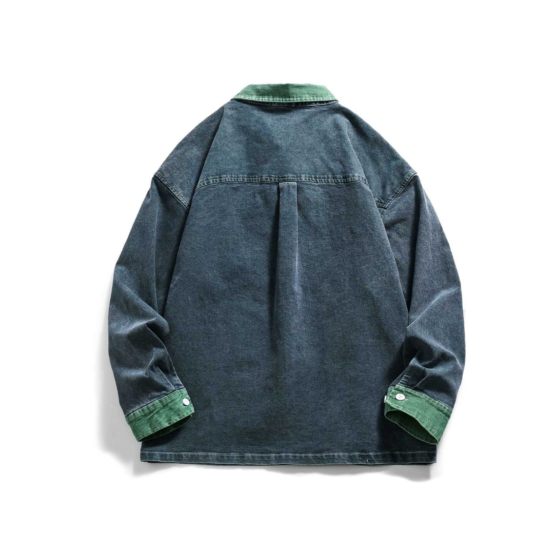 Men's Jeans Shirt Jacket in Oversized Cut with Frayed Chest Pocket Mune Fashion