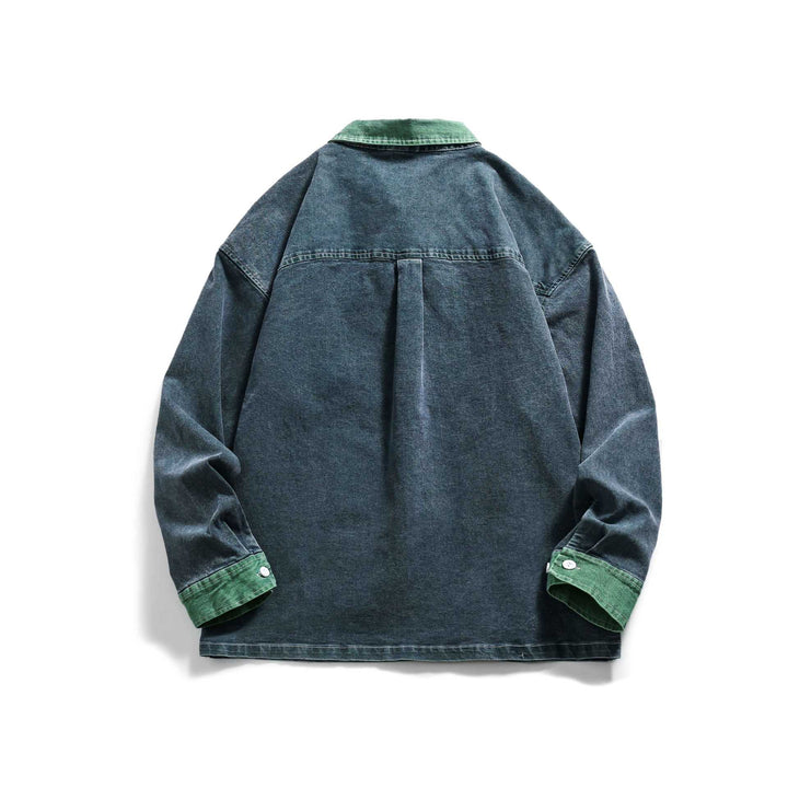 Men's Jeans Shirt Jacket in Oversized Cut with Frayed Chest Pocket Mune Fashion