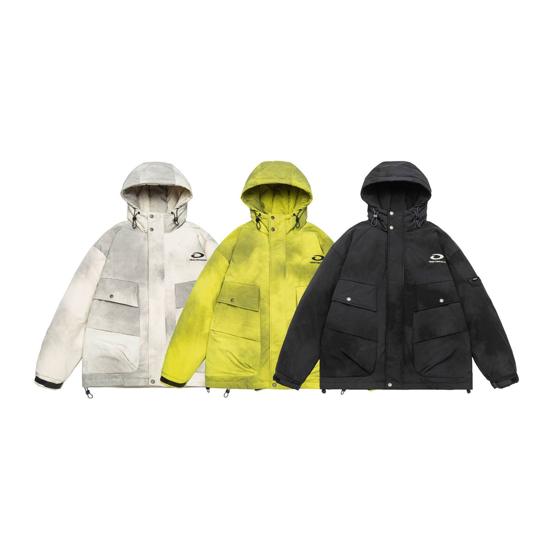 Men's Padded Parka Jacket with Hood and Utility Pockets Mune Fashion