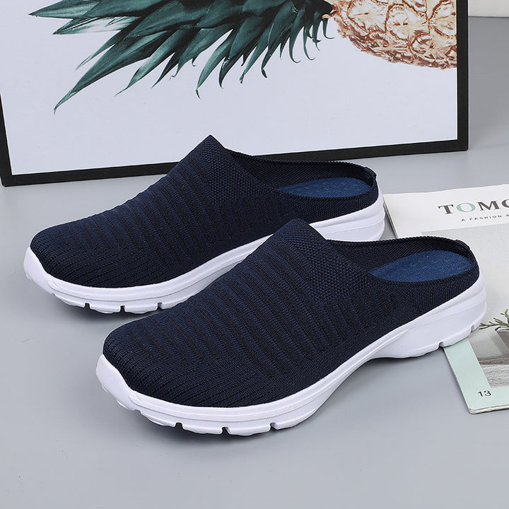 Women's knitted slip-on clog with shock-absorbing EVA midsole and ergonomic heel support Mune Fashion