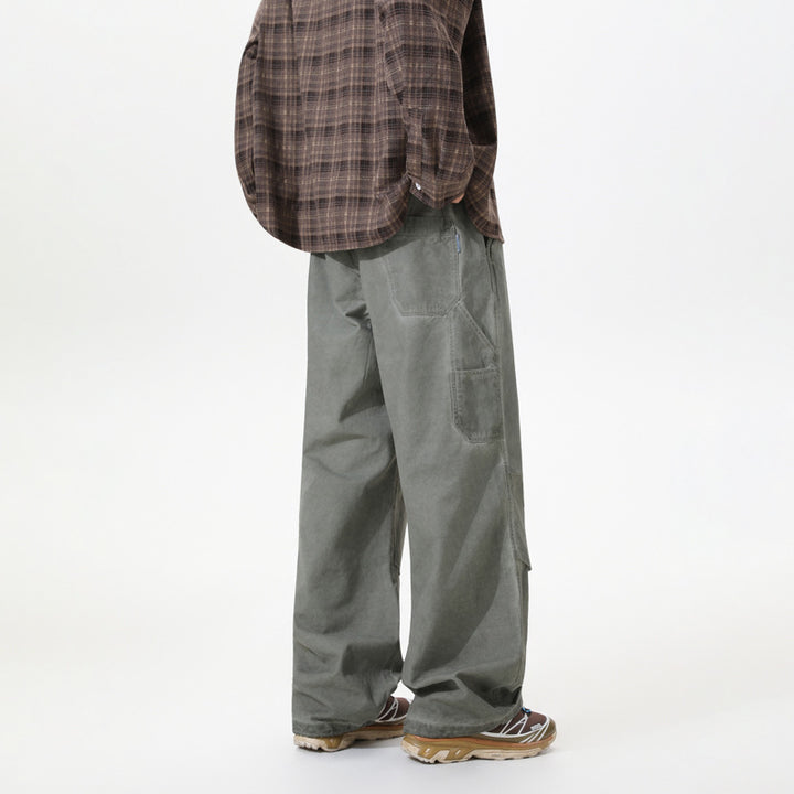 Men's Relaxed Cargo Pants with Elastic Waistband, Layered Panels and Utility Pockets Mune Fashion