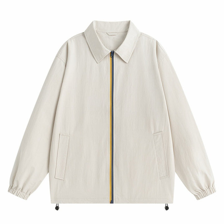 Men's Lightweight Outdoor Harrington Jacket with Contrast Zipper, Drawstring & Elastic Cuffs Mune Fashion