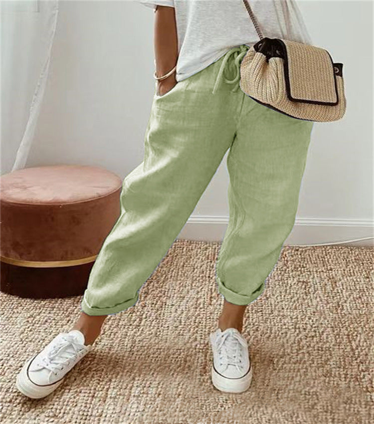 Women's Loose Printed Jogger with Drawstring and Cuffed Hem Mune Fashion
