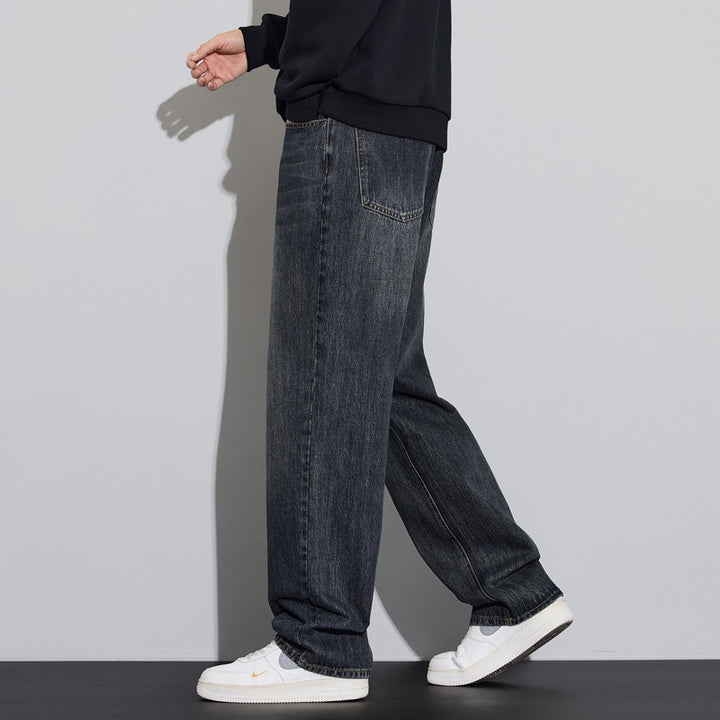 Men's Loose Denim Jeans in Vintage Look with Low Rise and Casual Fit Mune Fashion
