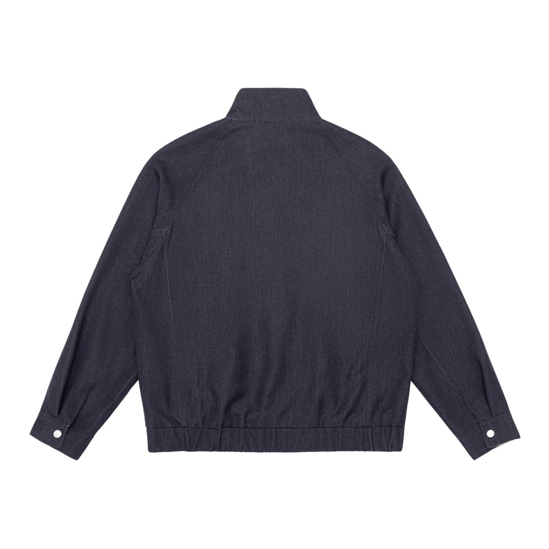 Unisex short jacket in denim mix with quilted division, stand-up collar and concealed zipper Mune Fashion