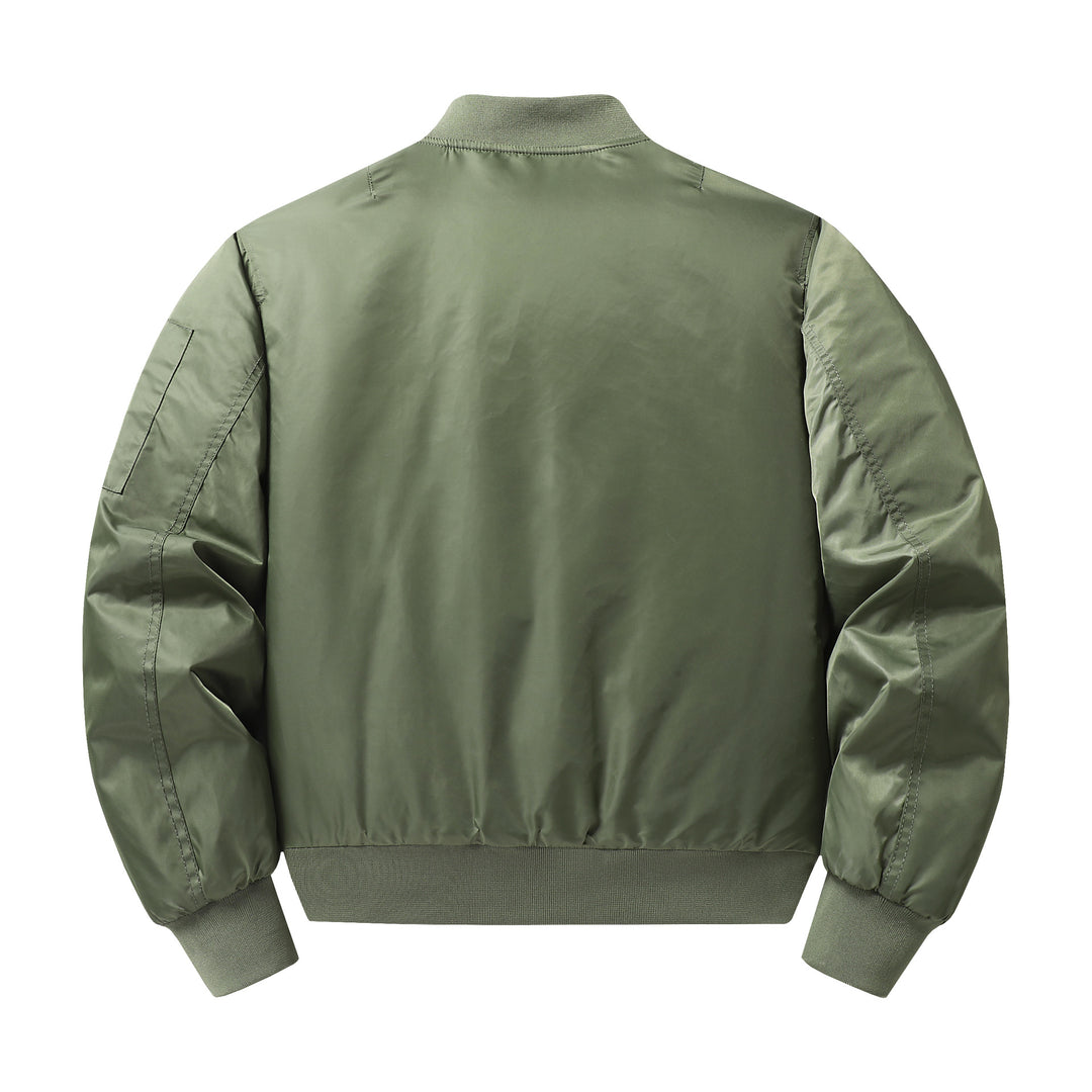 Men's pilot bomber jacket with contrast lining windproof shell and sleeve utility pocket Mune Fashion