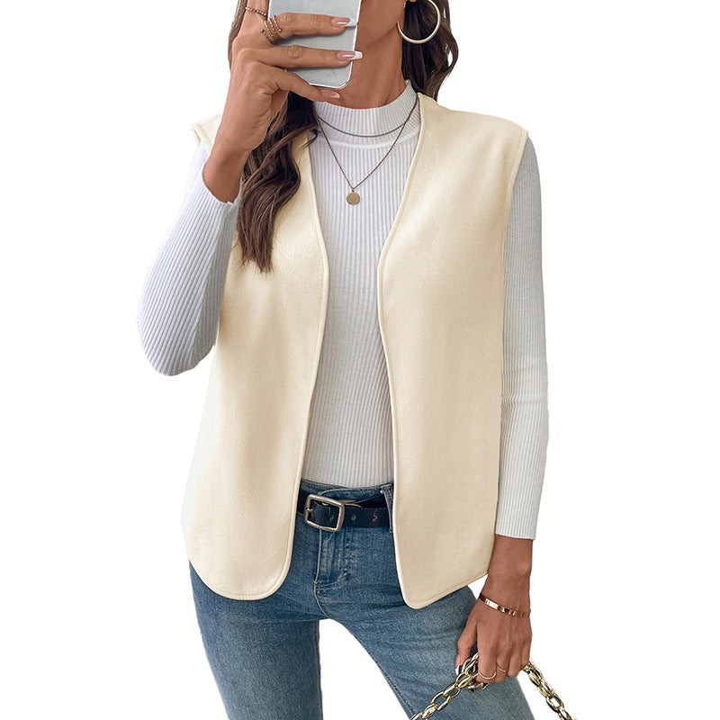 Ladies Elegant Sleeveless Blazer Top Mune Fashion