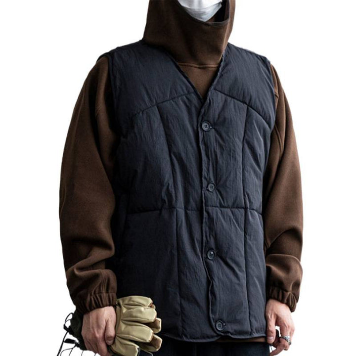 Men's Lightweight Quilted Vest with High Collar Mune Fashion