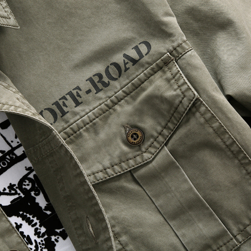 Men's Robustly Cut Canvas Transition Shirt with Flap Pockets and Utility Details Mune Fashion