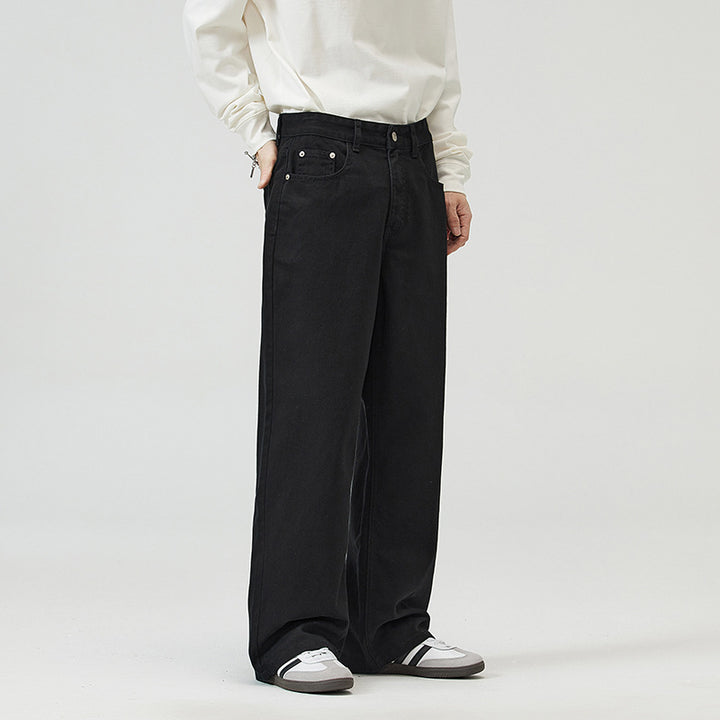 Men's Loose-Fitting Five-Pocket Denim Pants in Straight Palazzo Cut Mune Fashion