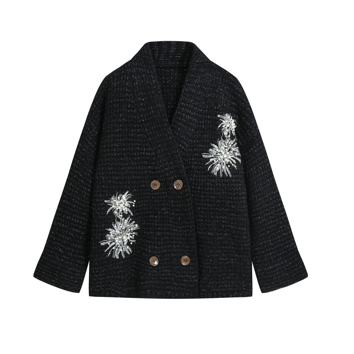 Women Lightweight Knit Bomber with Zipper, Balloon Sleeves and Gathered Hem Mune Fashion
