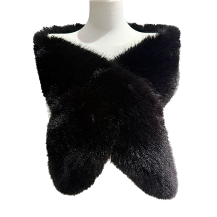 Women's Luxurious Reversible Faux Fur Shoulder Stole with V-Shape Mune Fashion