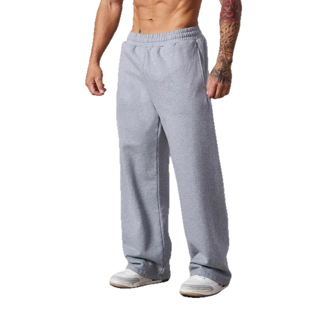 Men's loose fleece joggers with elastic waistband and straight cut Mune Fashion
