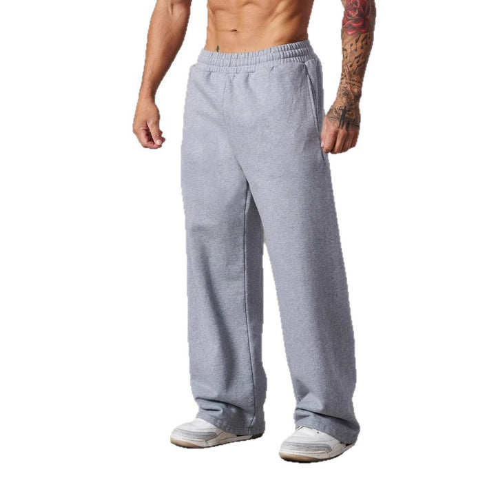 Men's loose fleece joggers with elastic waistband and straight cut Mune Fashion